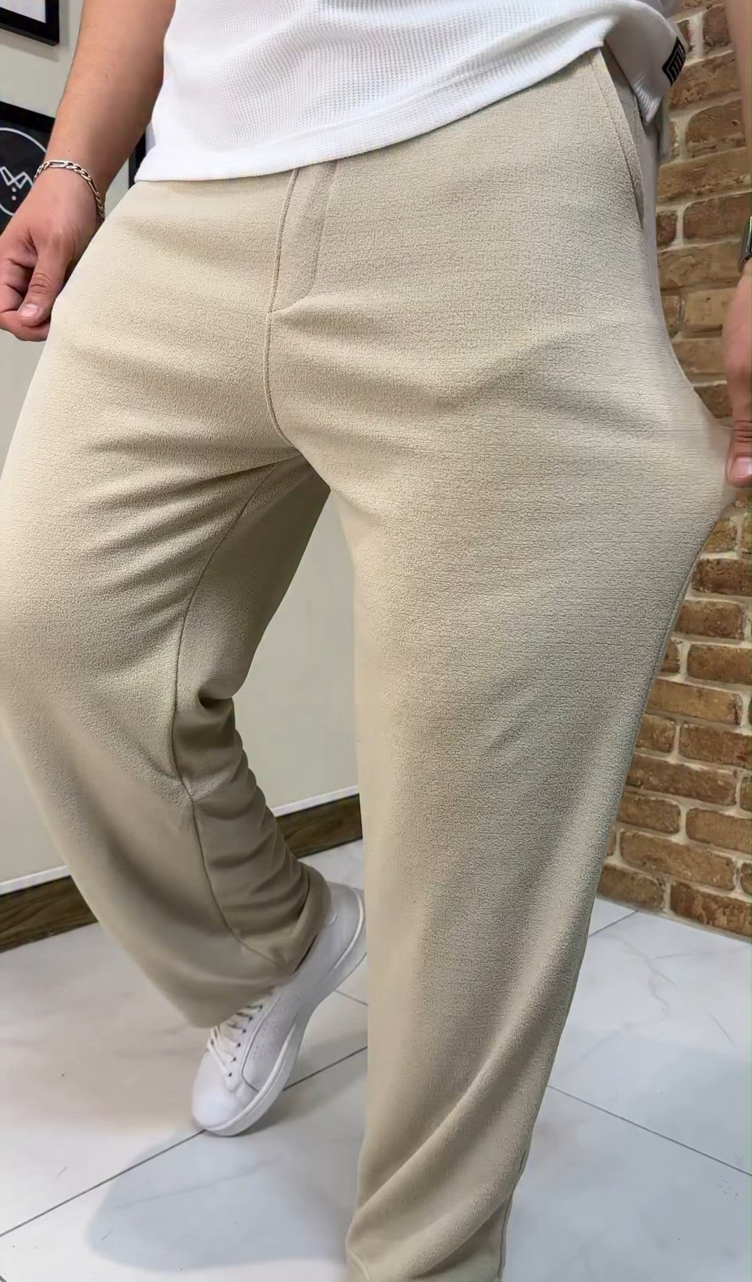 Men's Textured Knit Lounge Trousers