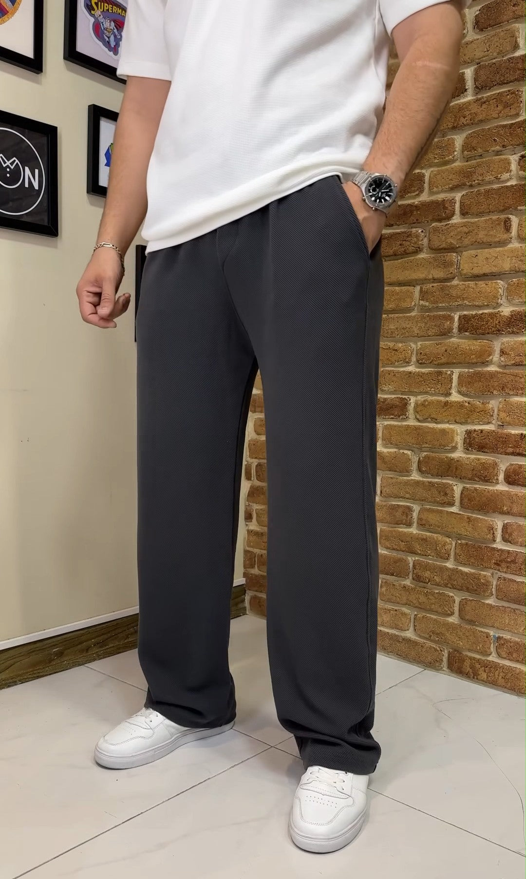 Title: Men's Classic Straight Fit Dress Trousers